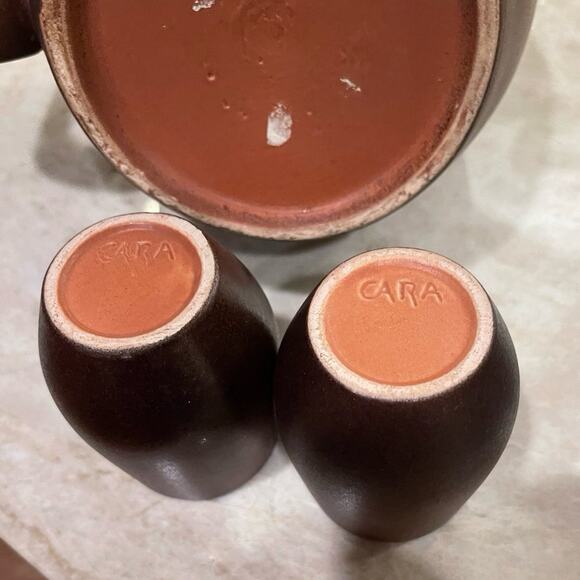 Cara Espana pottery pitcher and cups matte brown - Picture 9 of 12